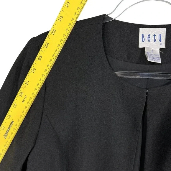 VTG Betu NWT Womens Black 2 Piece Embroidered Blazer 6 Tank Top 8 Career Wear - Picture 11 of 16